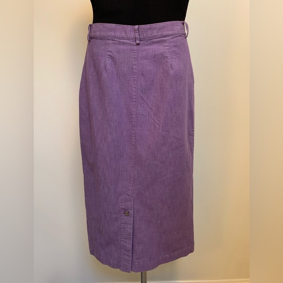 Christopher & Banks Lavender Stretch Skirt-Cotton Poly Blend-Denim Style-Midi-4R - Picture 2 of 7